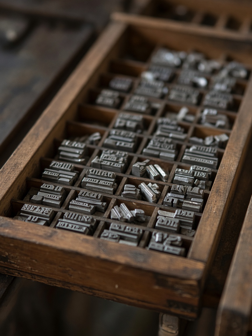 Metal type locked in a chase